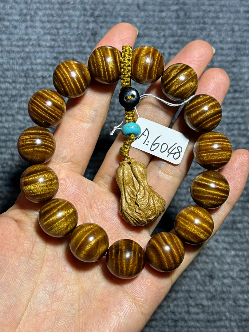 金丝楠木小叶桢楠水波纹1.5*15颗收藏品文玩手串男女手链佛珠通用