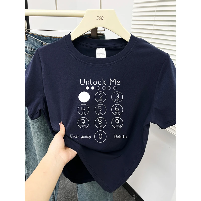 2025夏季小众正肩短袖t恤女装小衫韩版设计感百搭圆领休闲上衣潮