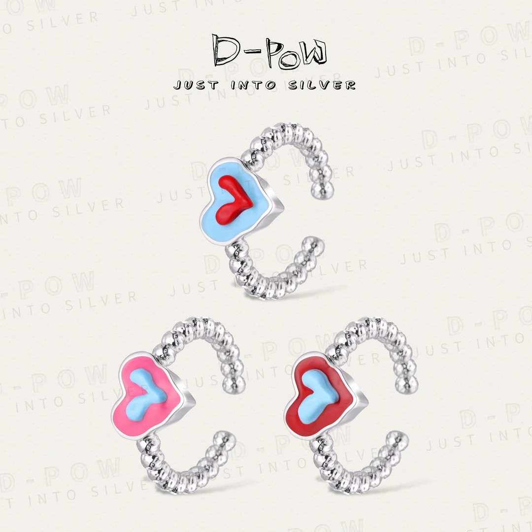 灯小炮 925银戒指 彩虹心动奶糖戒指（9536）百搭小众简约个性彩色