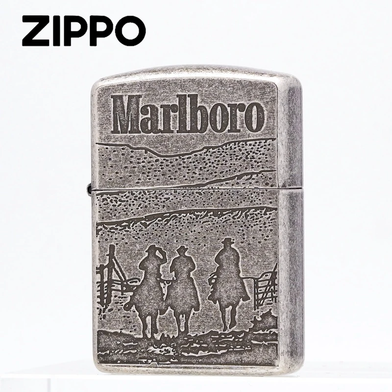 ZIPPO打火机正品/古银盔甲万宝路牛仔男士经典收藏【阿明1】DYJ1