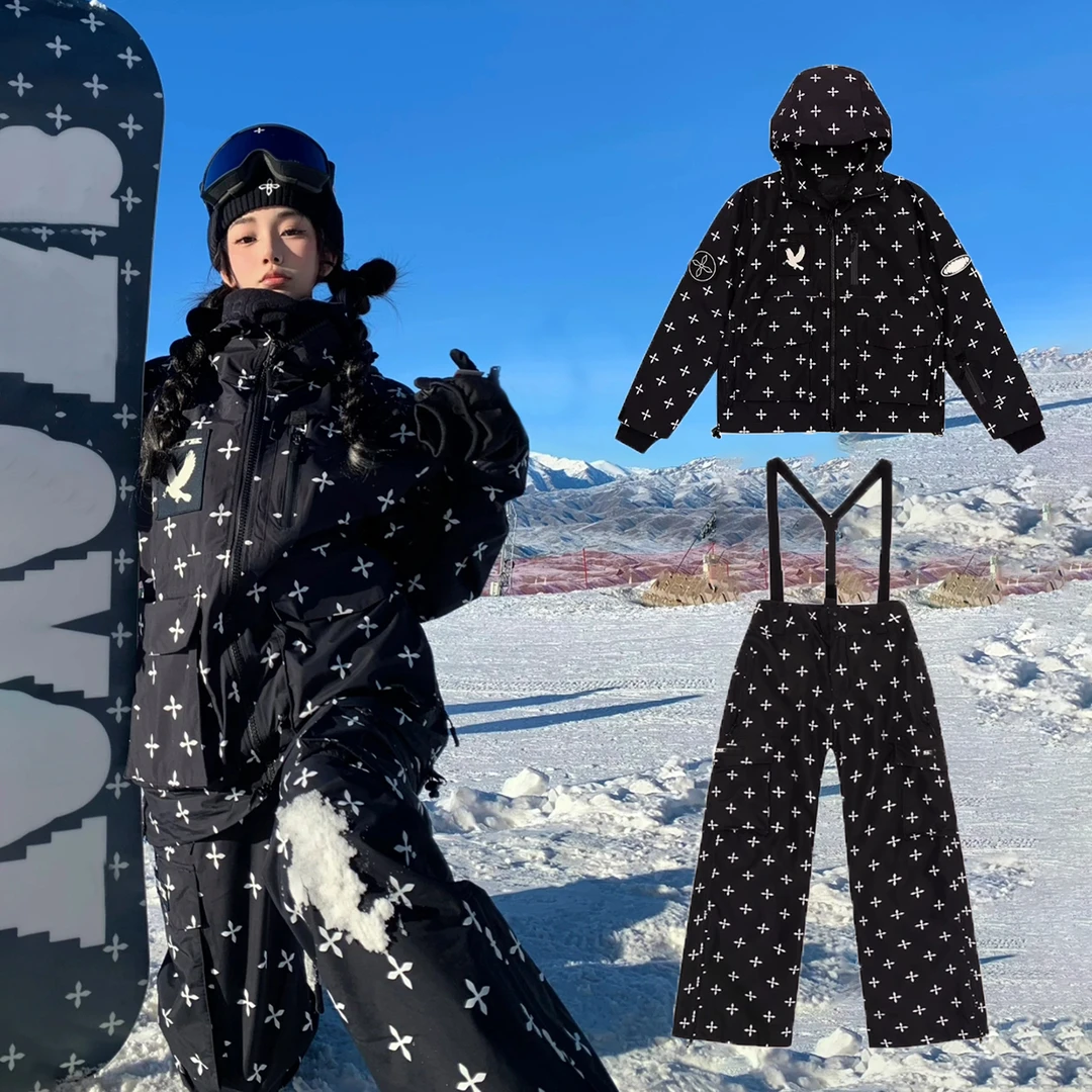 滑雪服GDLL专属辣妹滑雪冲锋外套户外休闲连帽防水秋冬防风上衣