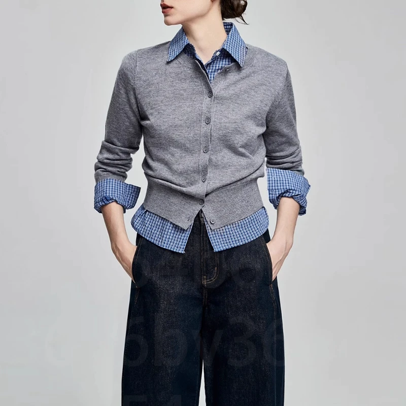 毛衣开衫女圆领上衣春秋2025新款高级感外搭秋冬长袖针织衫外套女