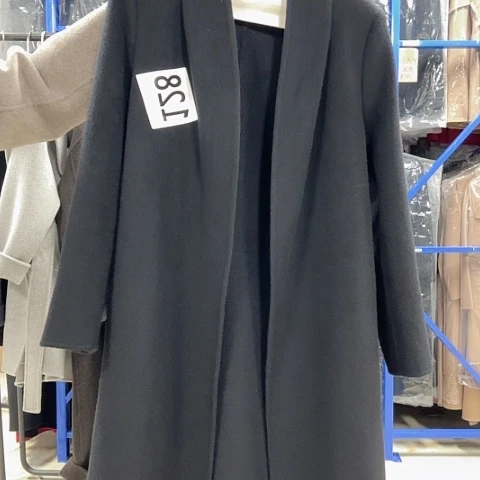小山羊绒黑色气质优雅大衣128