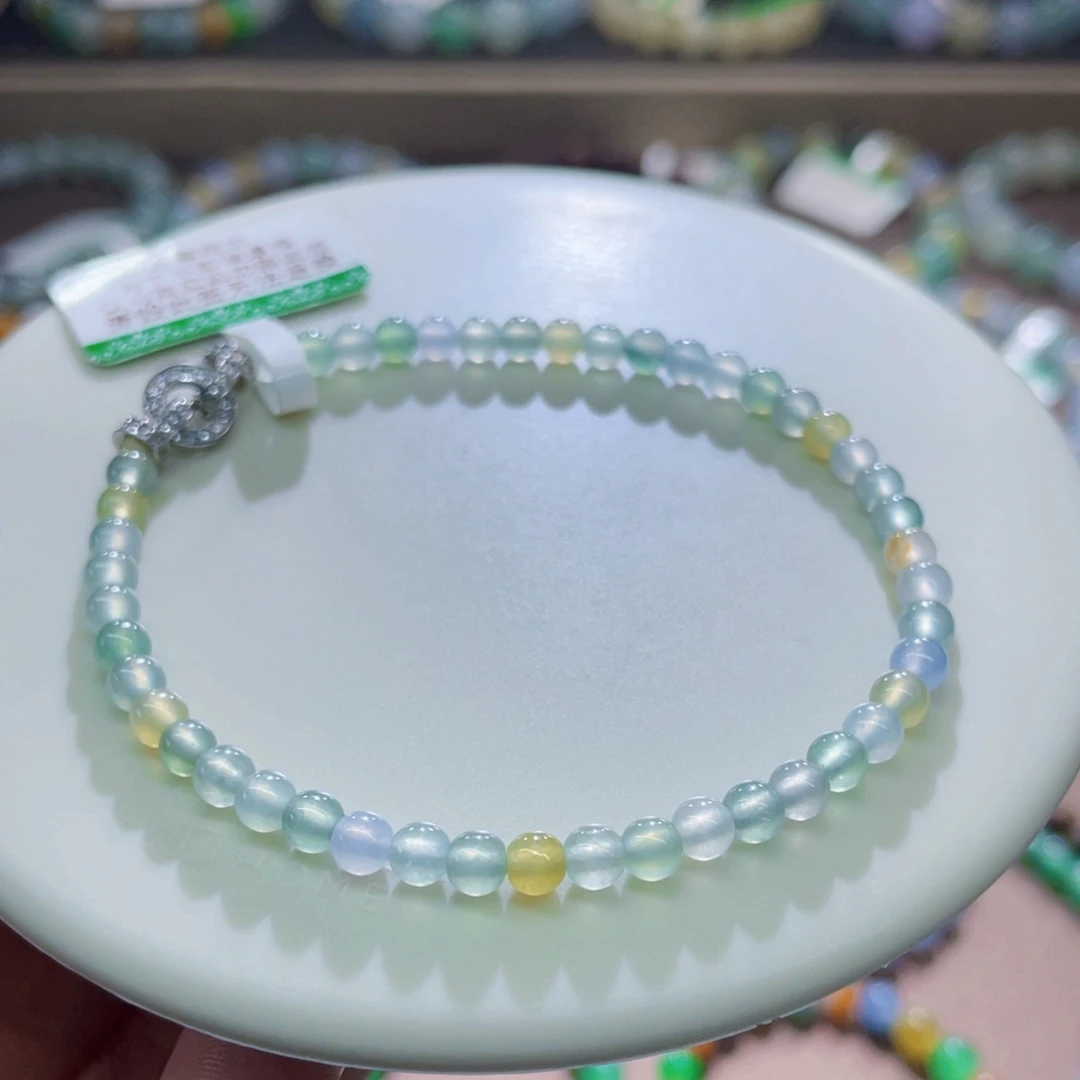 未镶嵌手链翡翠冰多彩小米卡3+