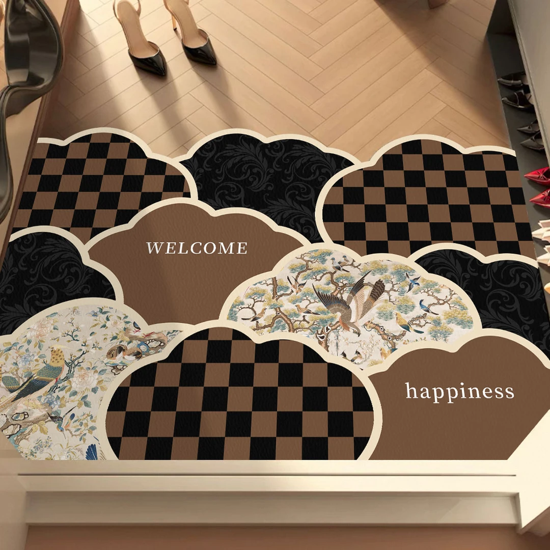 入户门垫皮革地毯防滑吸水耐脏脚垫玄关垫卧室卫生间家用地垫