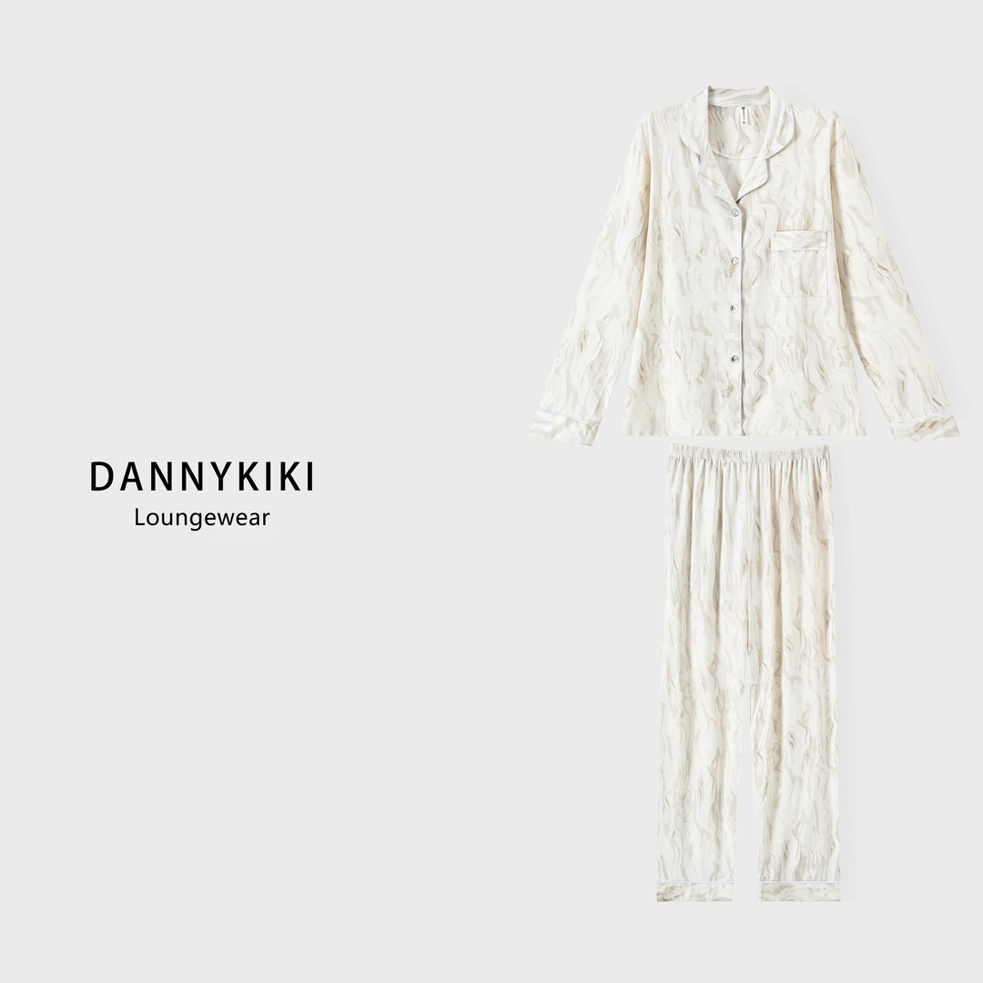 简丹生活【白玉】小众设计轻薄舒适可外穿睡衣春秋季家居服套装女