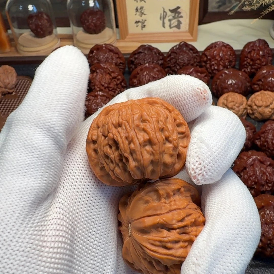 花***蝶吊坠文玩核桃37全品磨盘