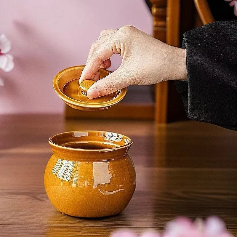 瓦罐炖盅隔水炖一人食炖罐带盖汤罐中式沙县小吃陶瓷隔水炖盅家用