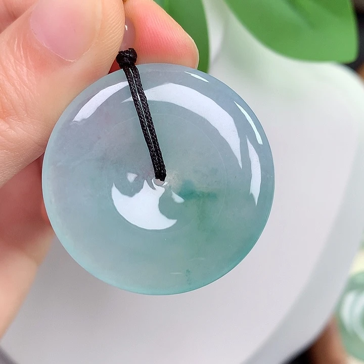 翡翠未镶嵌颈饰平安扣 35.5-5.4mm