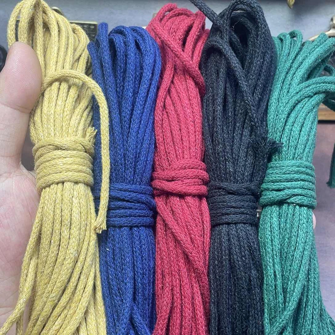 五种颜色包芯棉绳各10米3.0规格