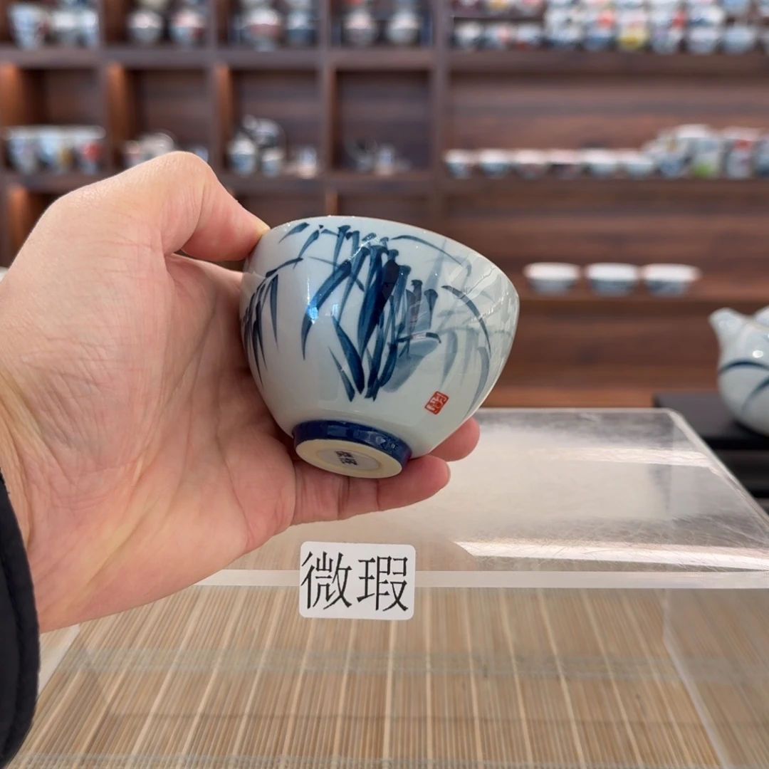 釉下手绘茶具微瑕