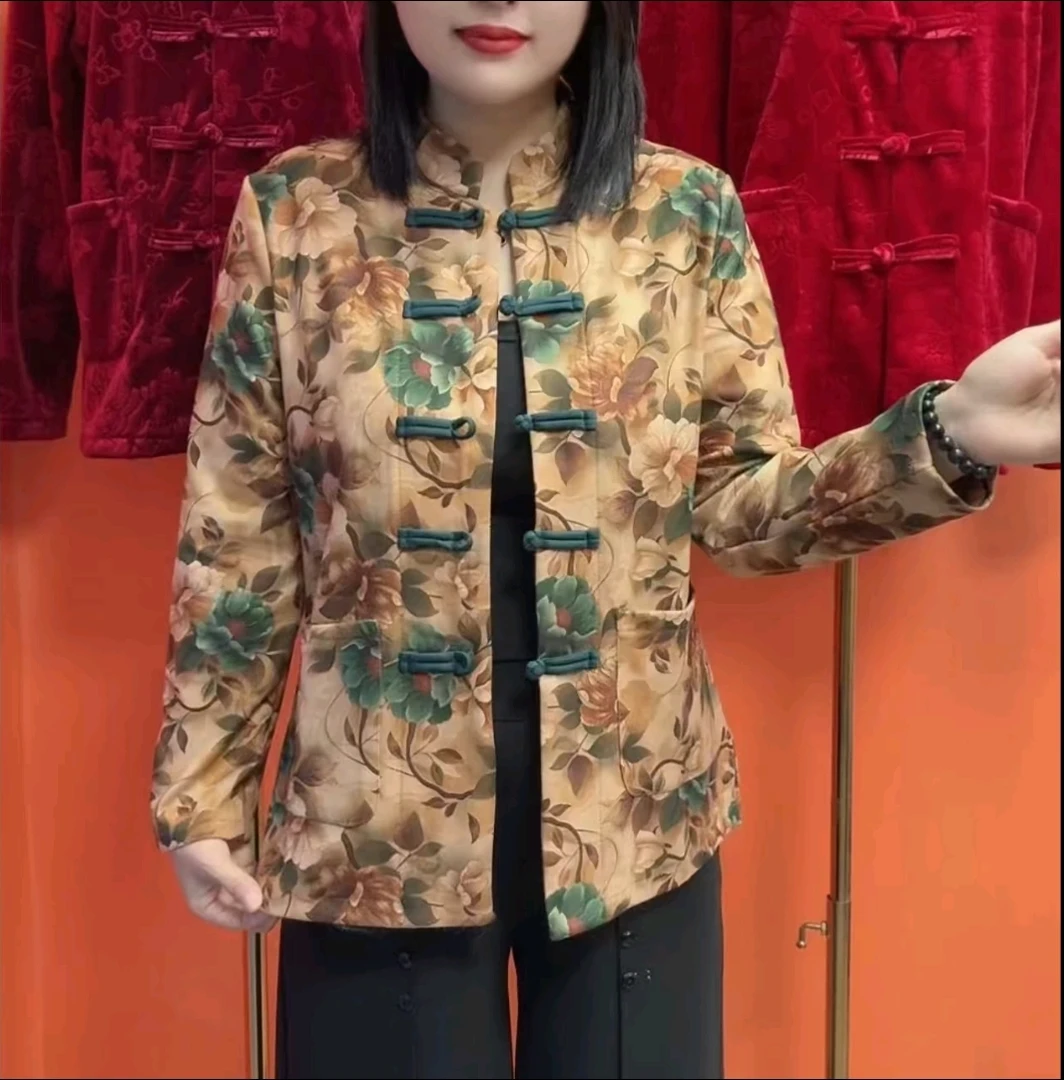 2025新款双面绒提花中老年打底开衫秋季时尚妈妈女上衣