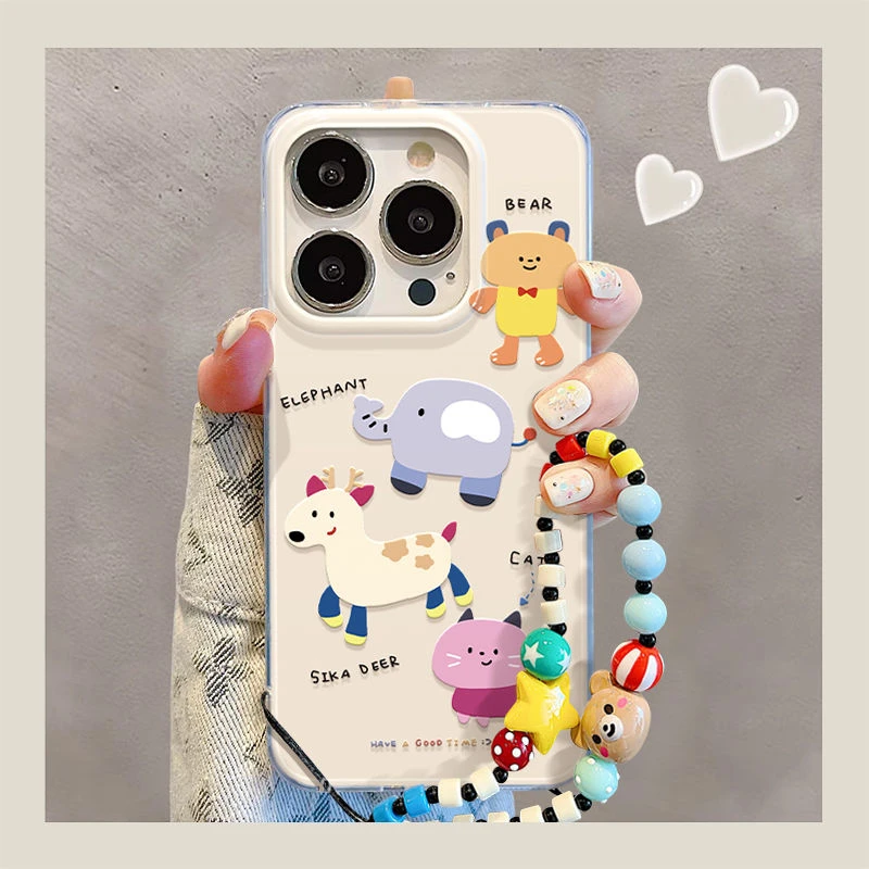 四小动物适用苹果16e手机壳小众vivox30promini卡通荣耀400ultra