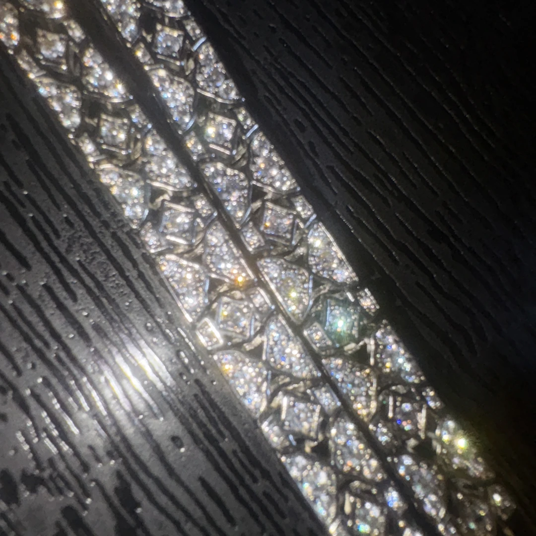 铜合金合成锆石手链 设计款红玉刚方糖轻奢满镶嵌手链