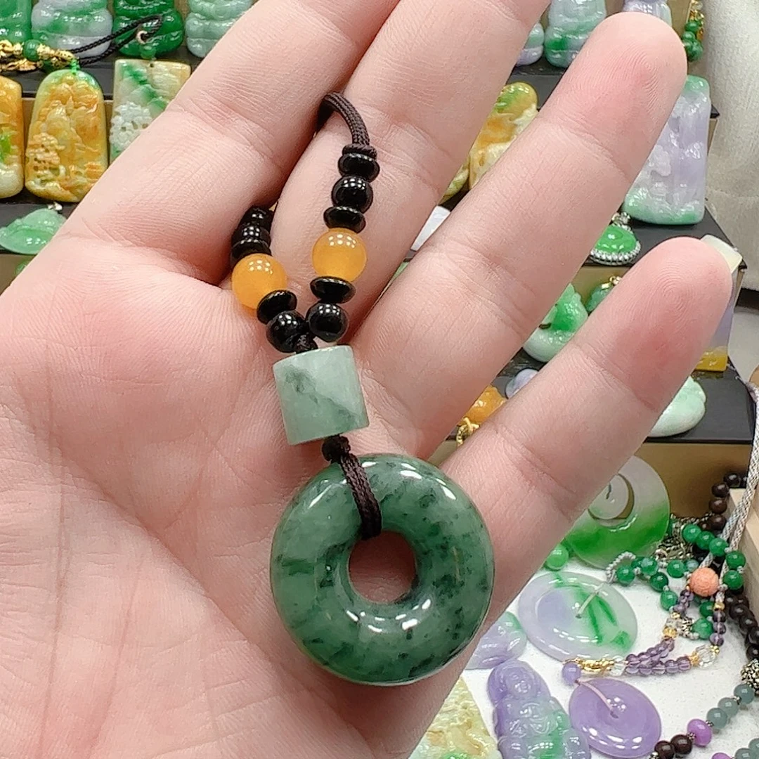 翡翠银S925镶嵌吊坠(赠链)