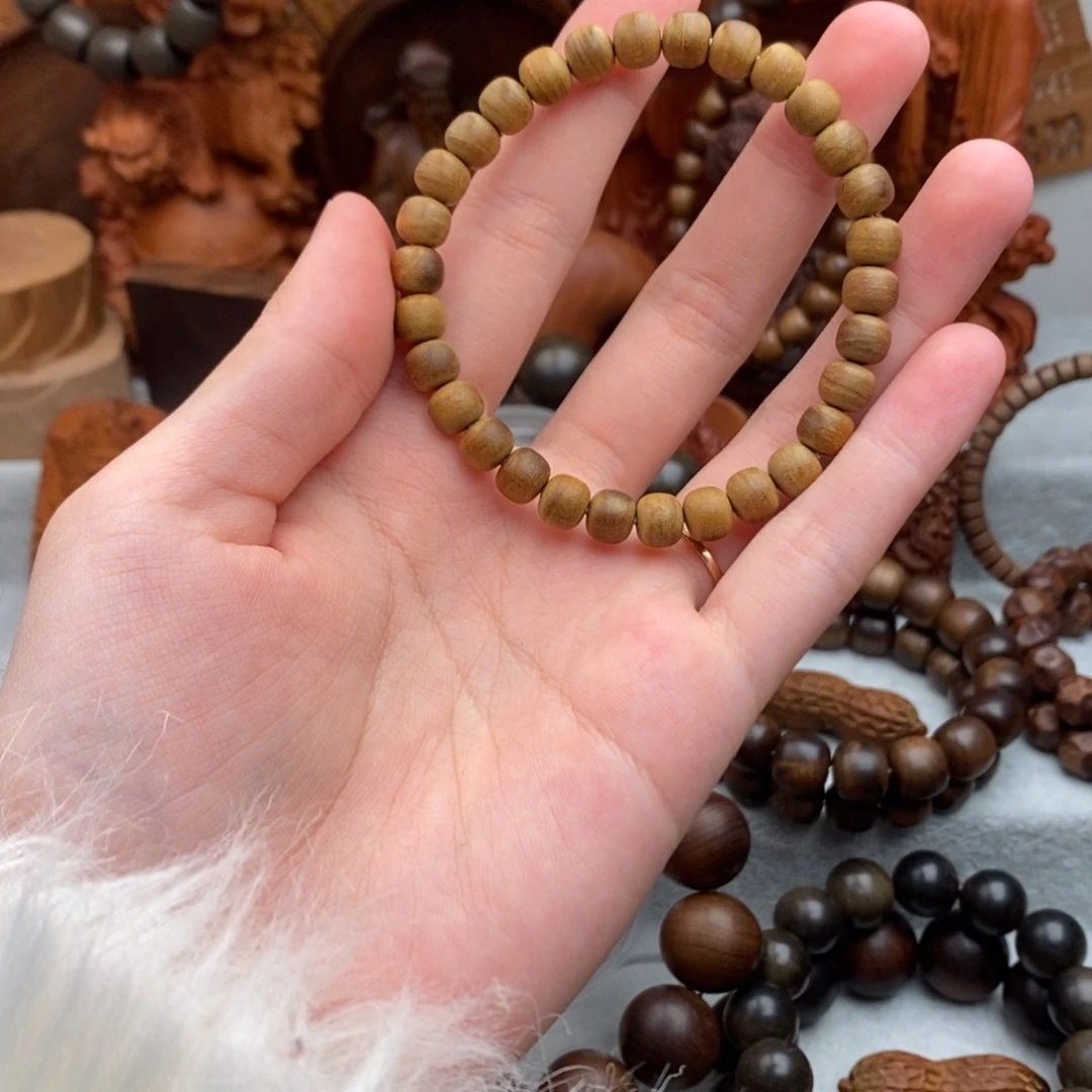 檀香木手串/手链印度正区迈索尔老山檀 0.6x0.7黄黑奶香