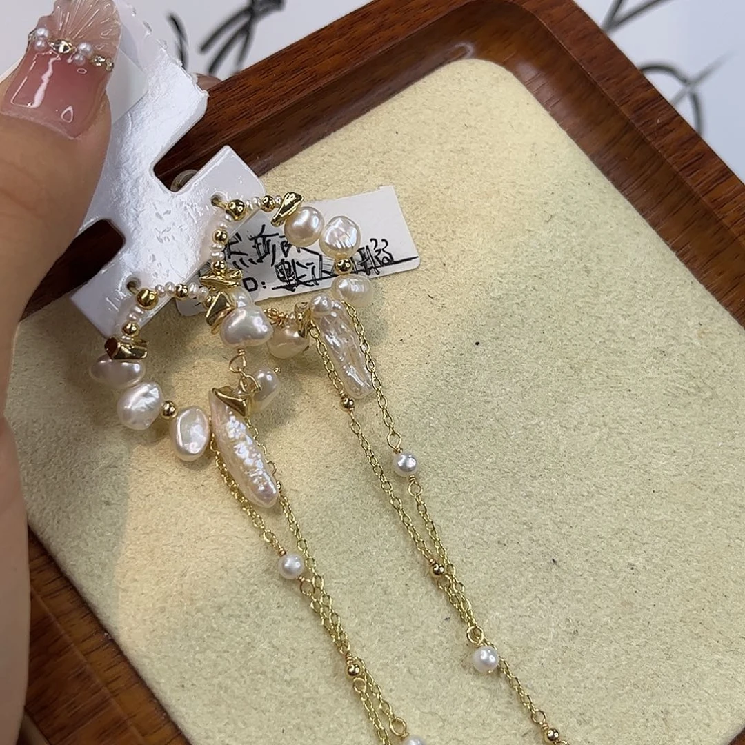 合金耳饰淡水珍珠