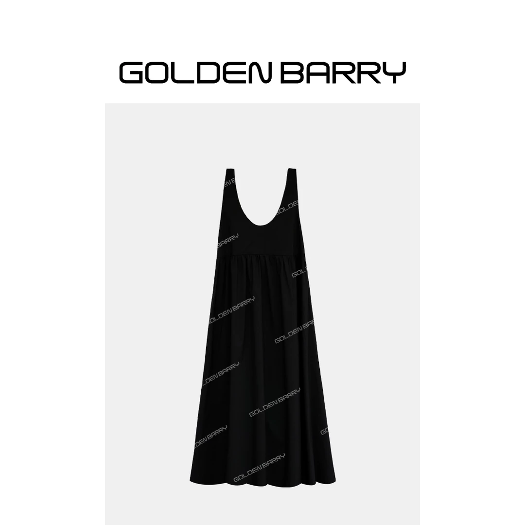 GOLDENBARRY【夏日冰点】303051时尚U领系带设计背心连衣裙