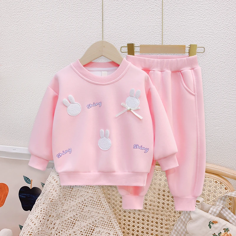 7513女童装秋季洋气卫衣2025秋款新品儿童网红时髦两件套外出衣服