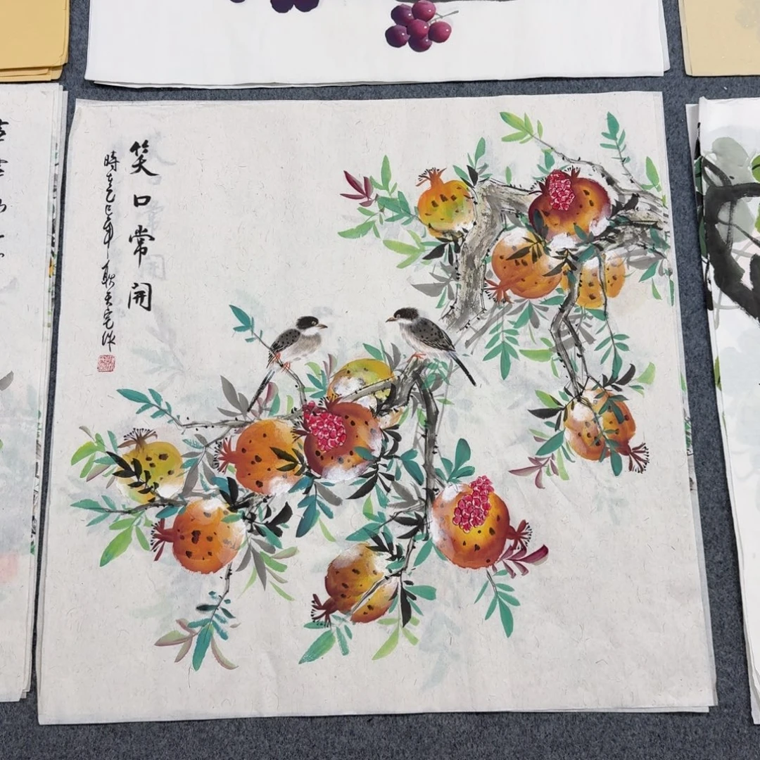 国画四尺斗方70X70纯手绘作品