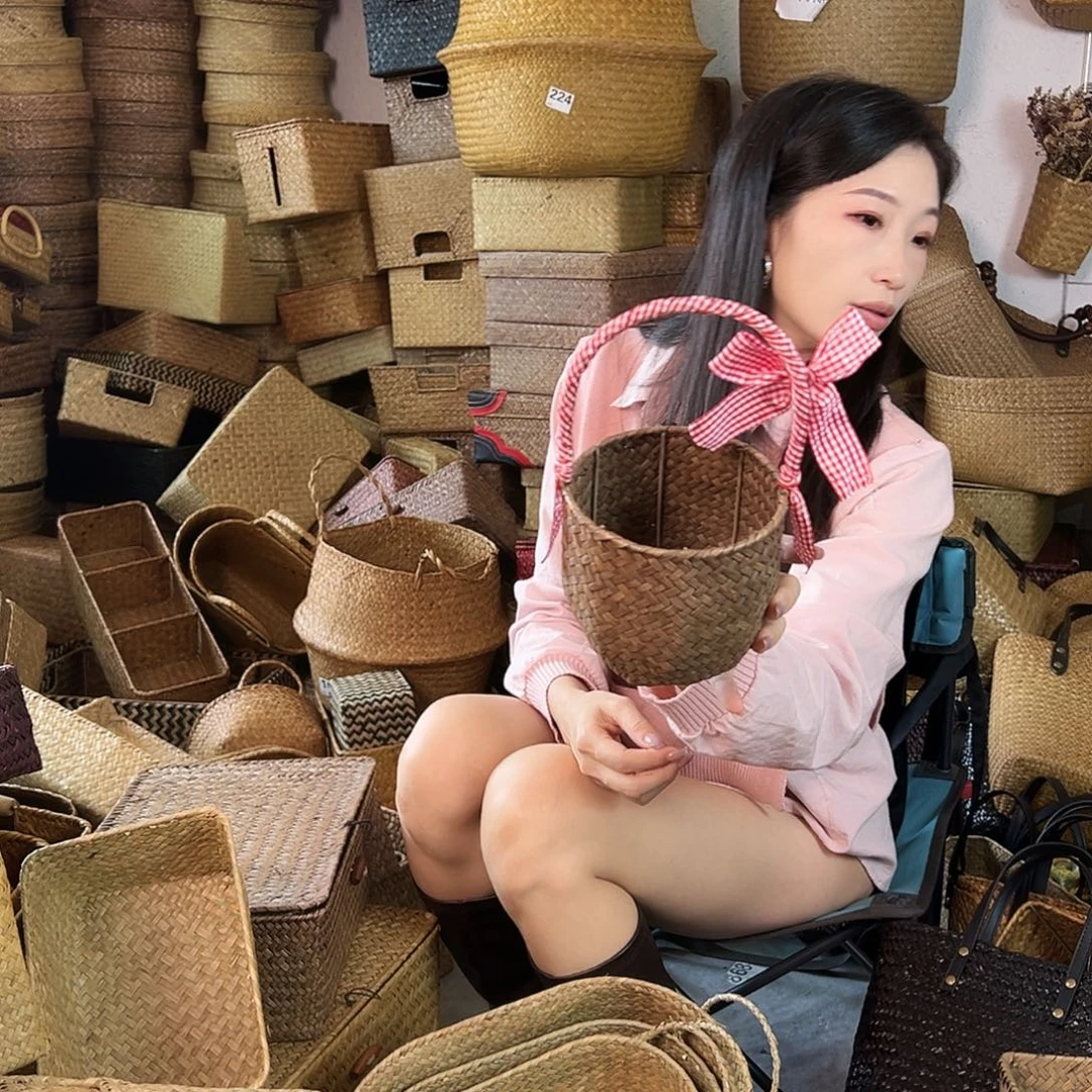 编织带草编包/草编收纳盒微瑕疵