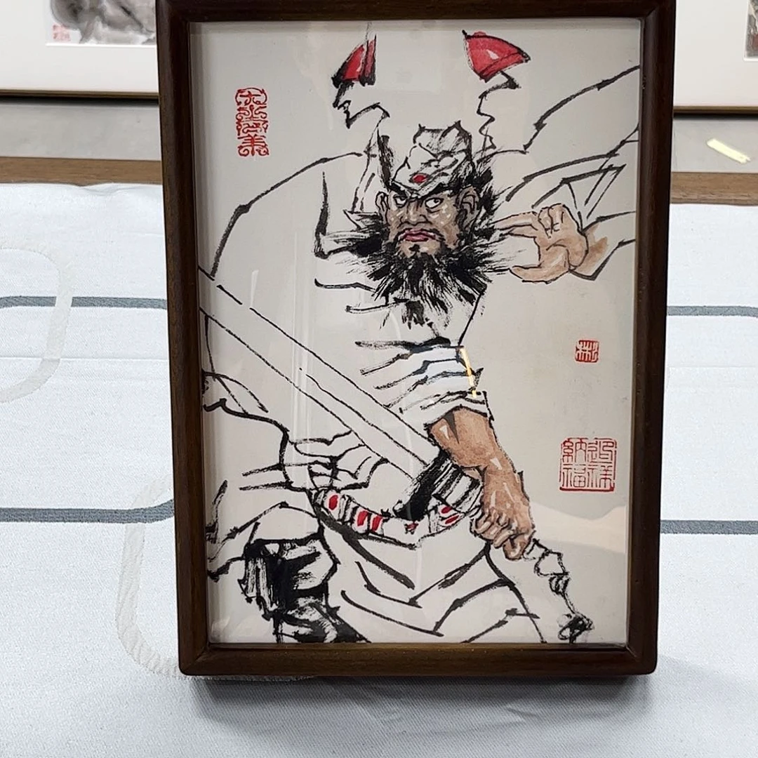 国画张彬带框精装裱