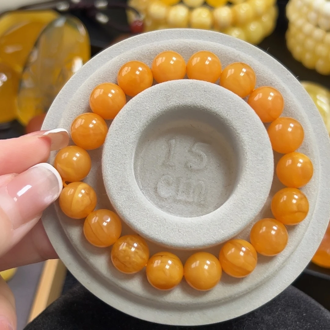 琥珀未镶嵌手串橘色