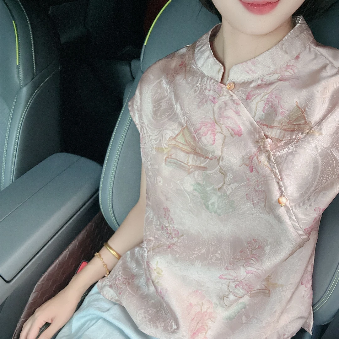 【亭台楼阁】原创高定新款新中式国风时尚高端气质百搭减龄短袖