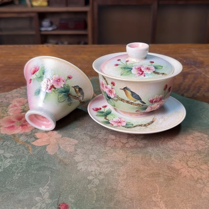 柴烧纯手工手绘陶瓷