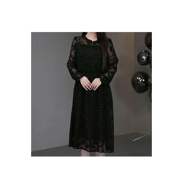 莉莉定制轻奢女装新款气质提花显瘦连衣裙宽松高档裙子240787