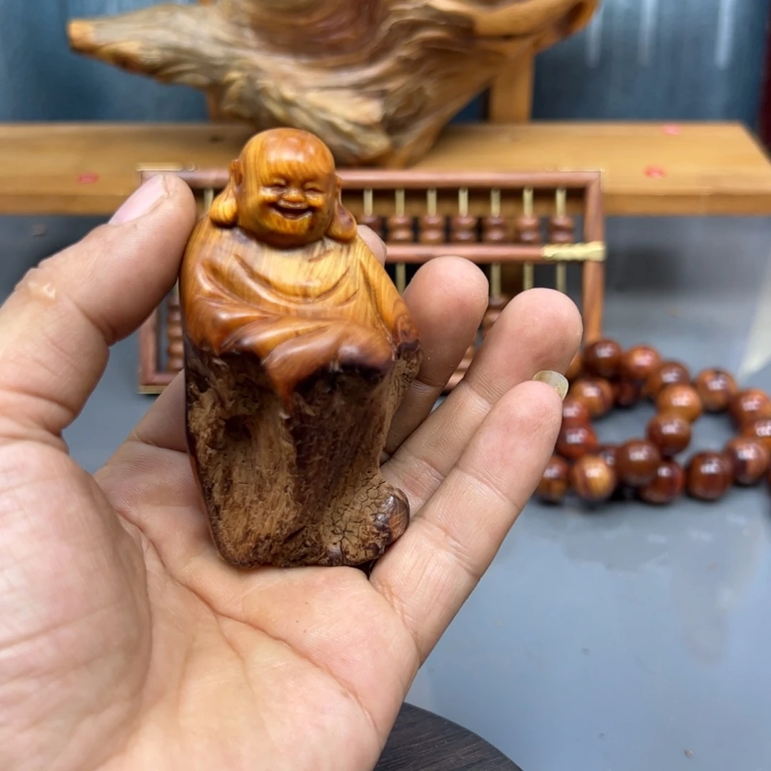 周***木崖柏木摆件手把件