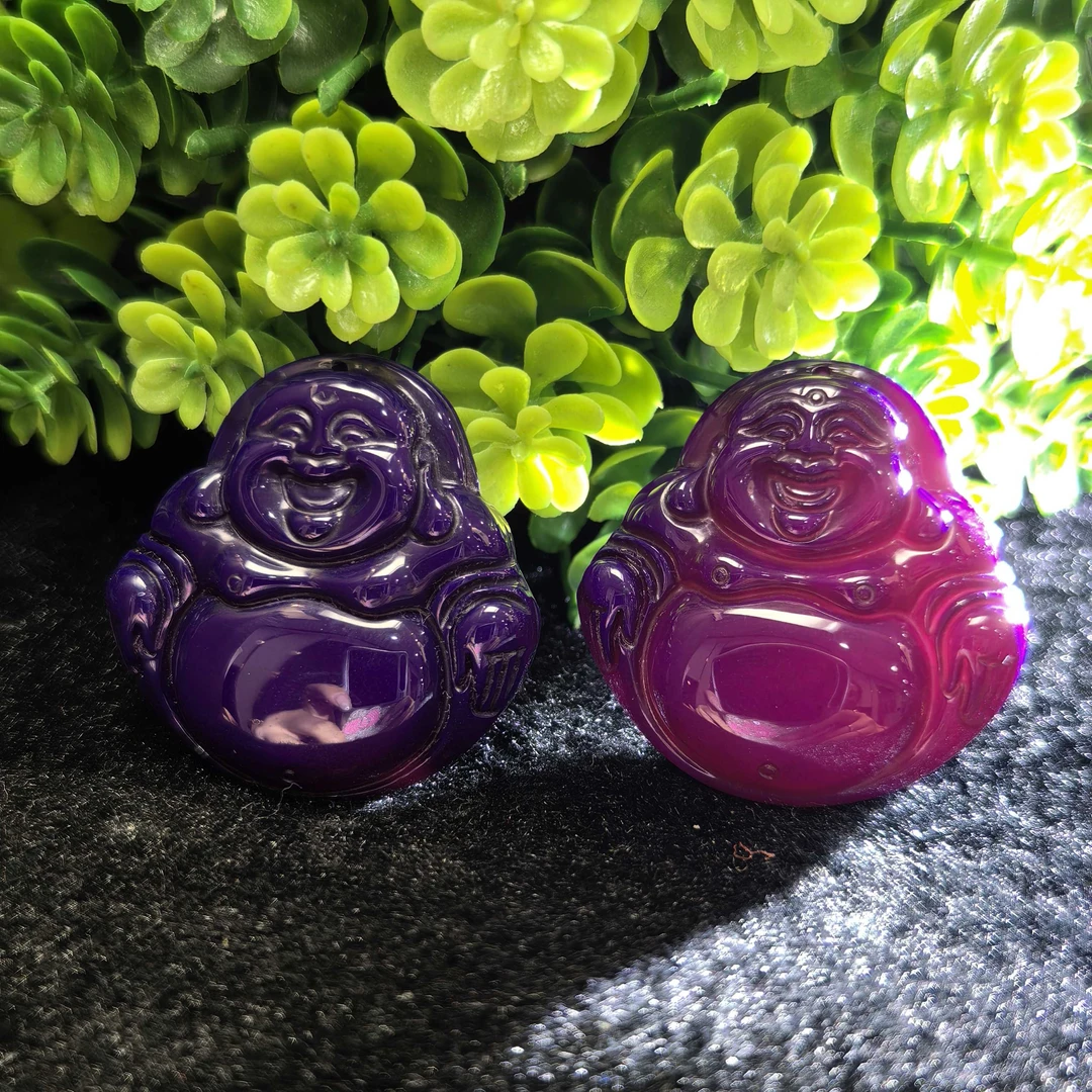 S8072【福嘟嘟】太岁紫灵芝紫玛瑙佛公吊坠-配绳子-多样性只发一件