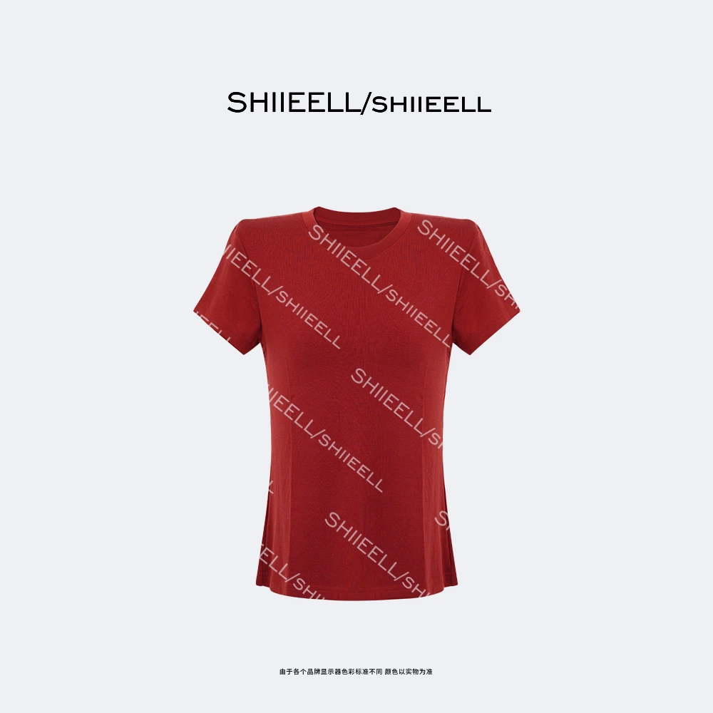 SHIIEELL【奶油T】超薄桑蚕丝莱赛尔混纺透气弹力打底T恤Z8892