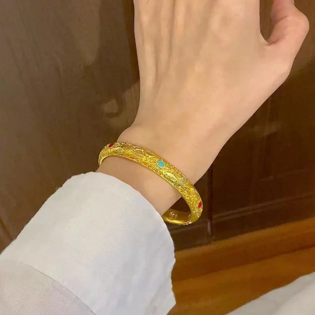 18K金花丝珐琅皇后时尚手镯A19