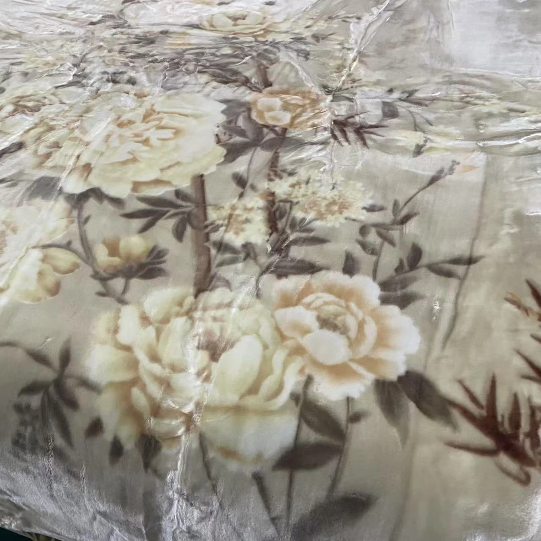 180*220cm 黄色牡丹国色 双层 多功能云毯毛毯双面奶绒