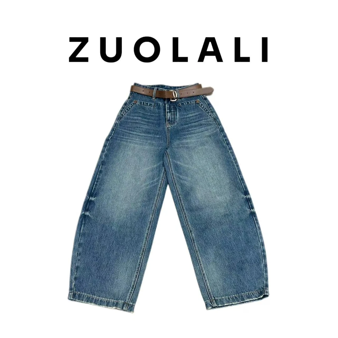 ZUOLALI/左拉励【街头霸王】秋季牛仔街头设计-高腰堆堆裤