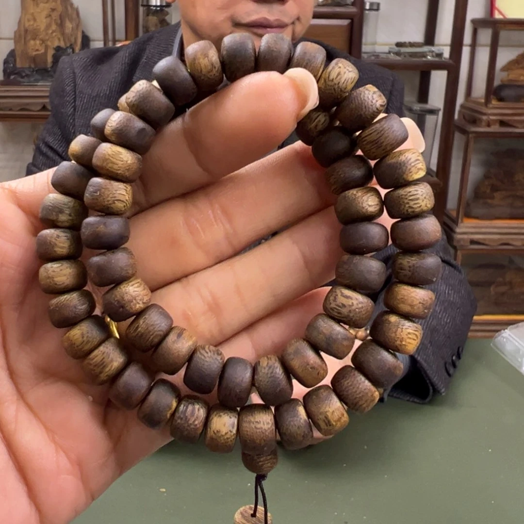沉香手串张勺子算盘珠卡9/17g双圈多样性发一