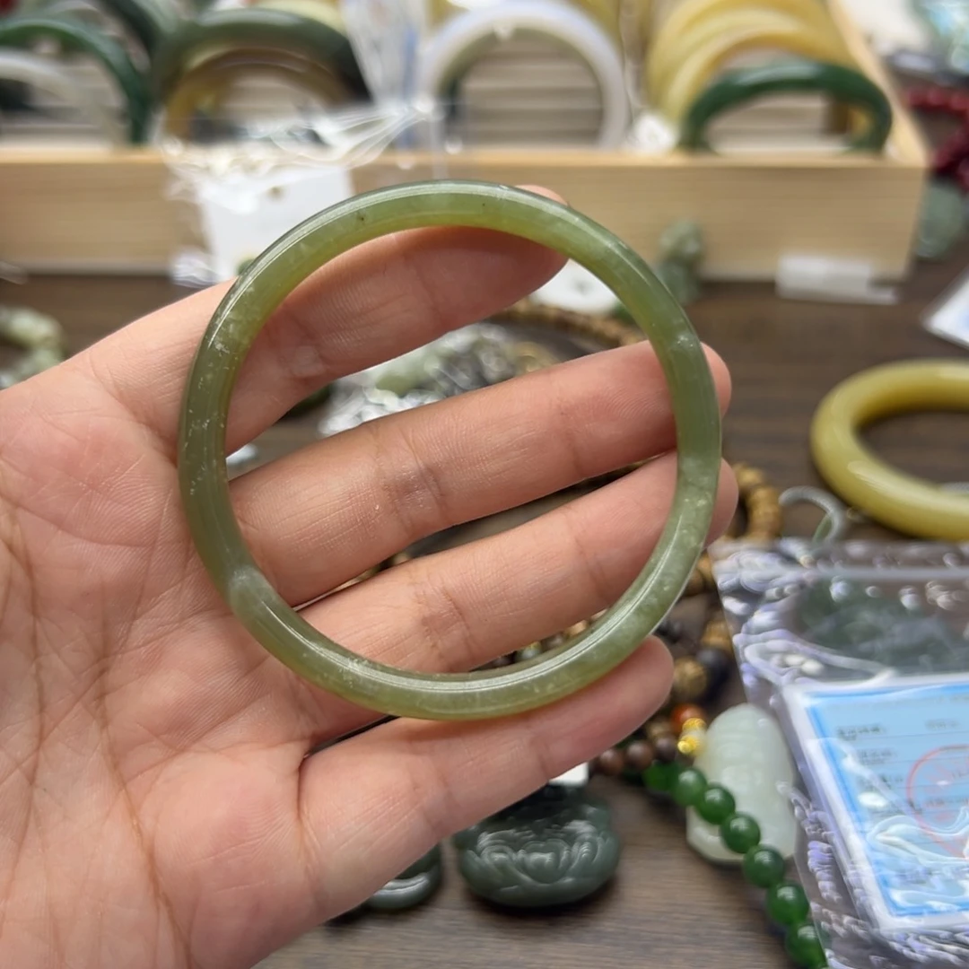 和田玉手镯未镶嵌58.7圈围216