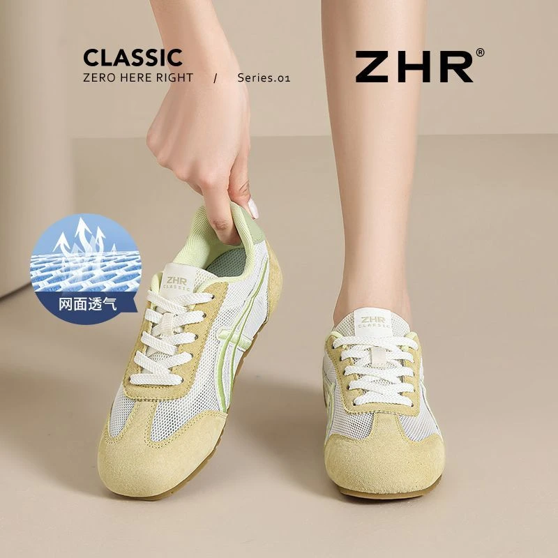 ZHR德训鞋女夏季新品网面透气运动休闲鞋2025鞋子女ins潮牌百搭