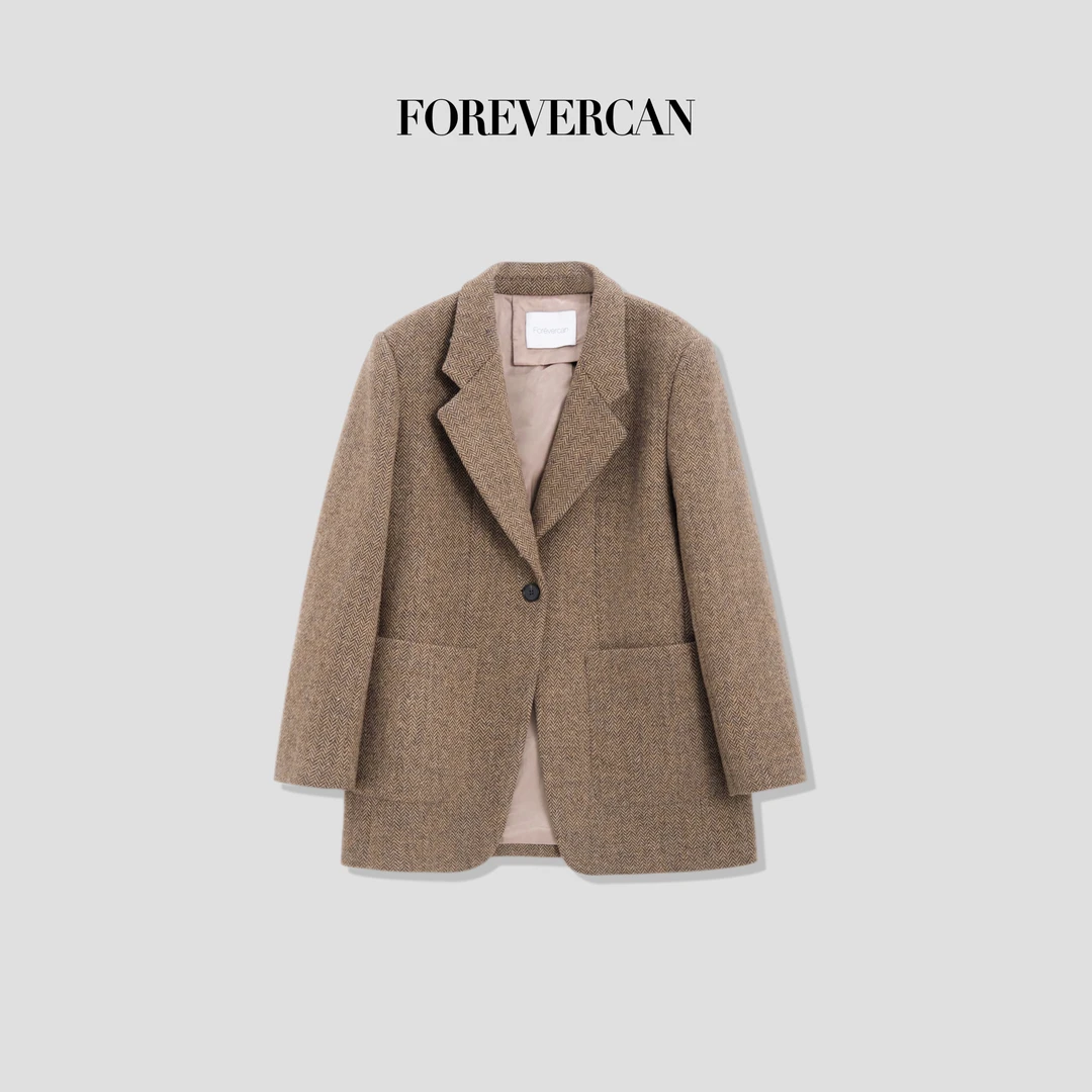 FOREVERCAN“摩洛哥”复古感客订人字纹西装外套 SC22468