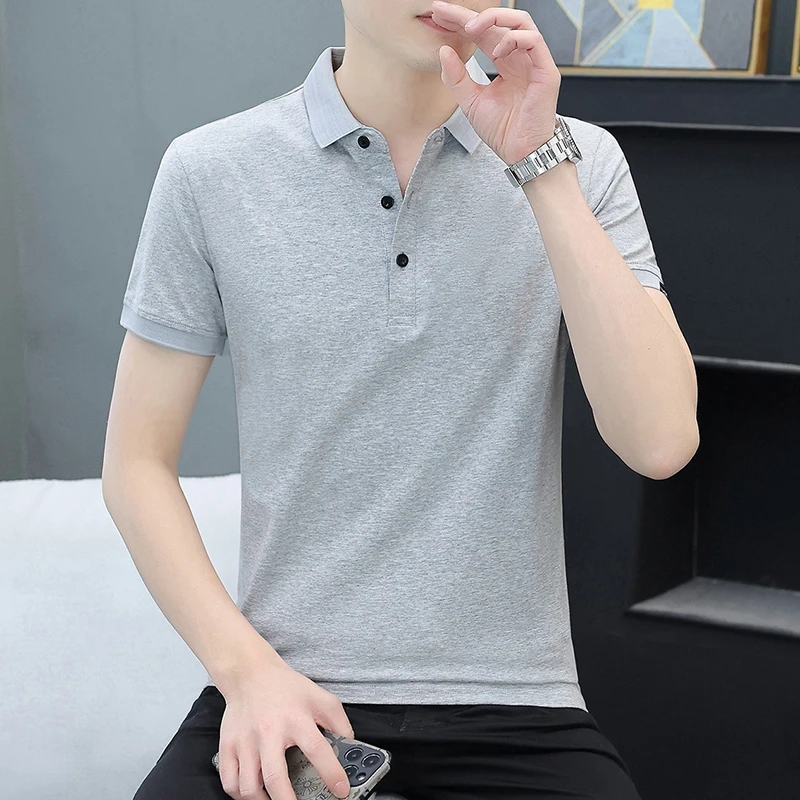 夏季高档男士polo衫潮流韩版百搭翻领t恤男商务休闲潮牌男装上衣