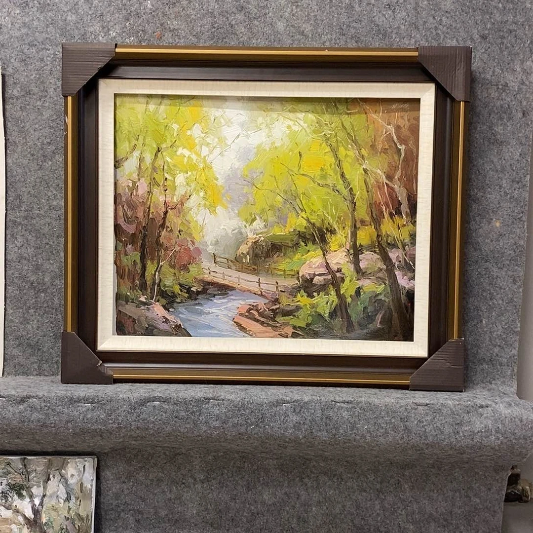 静***听油画带外框画芯尺寸40x50cm