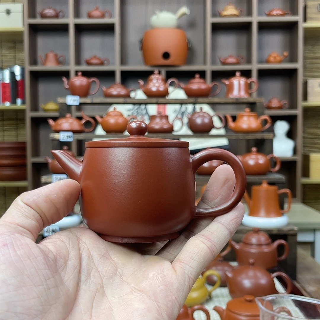 茶壶紫砂潮州手拉壶朱泥大口