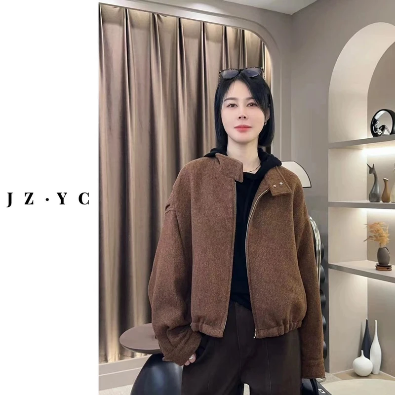 洁子推荐 241153秋冬新款欧版立领下抽绳休闲加厚外套JZYC