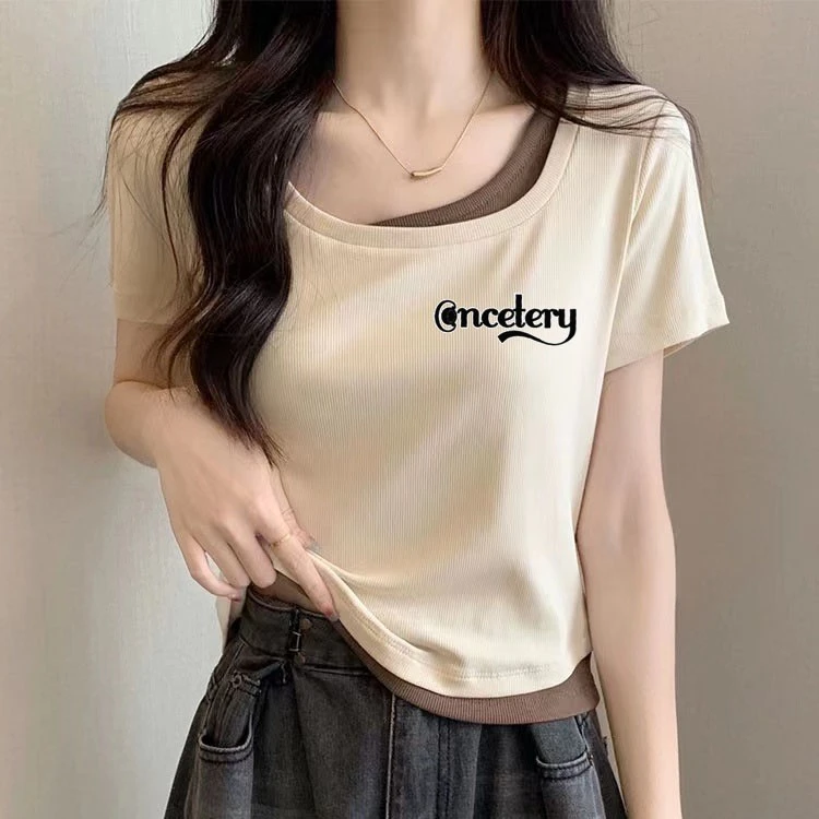 【阳阳 1201-1280】2025新款百搭 T恤时尚气质显瘦小众休闲宽松