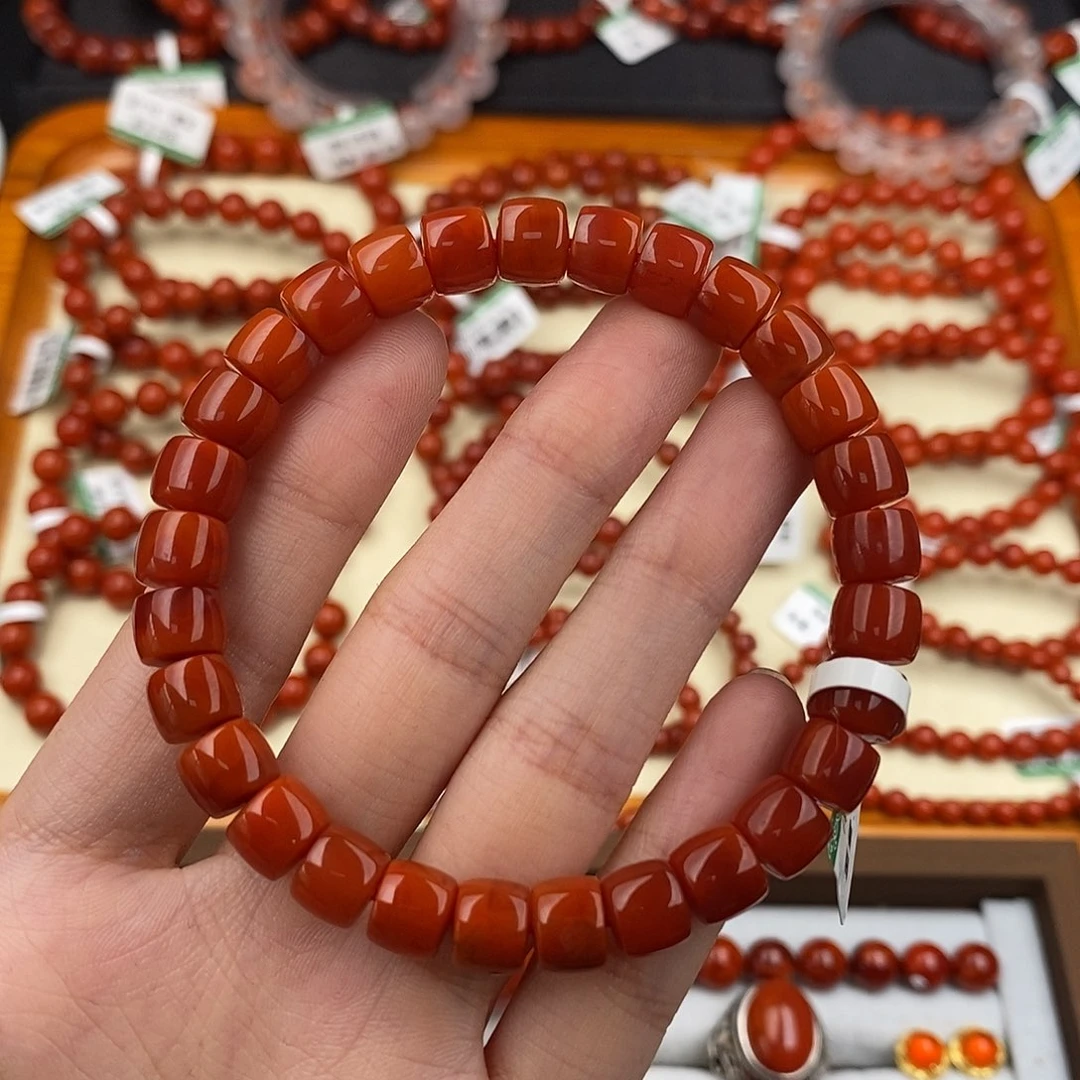 南红玛瑙未镶嵌四川凉山瓦西直切手串8mm