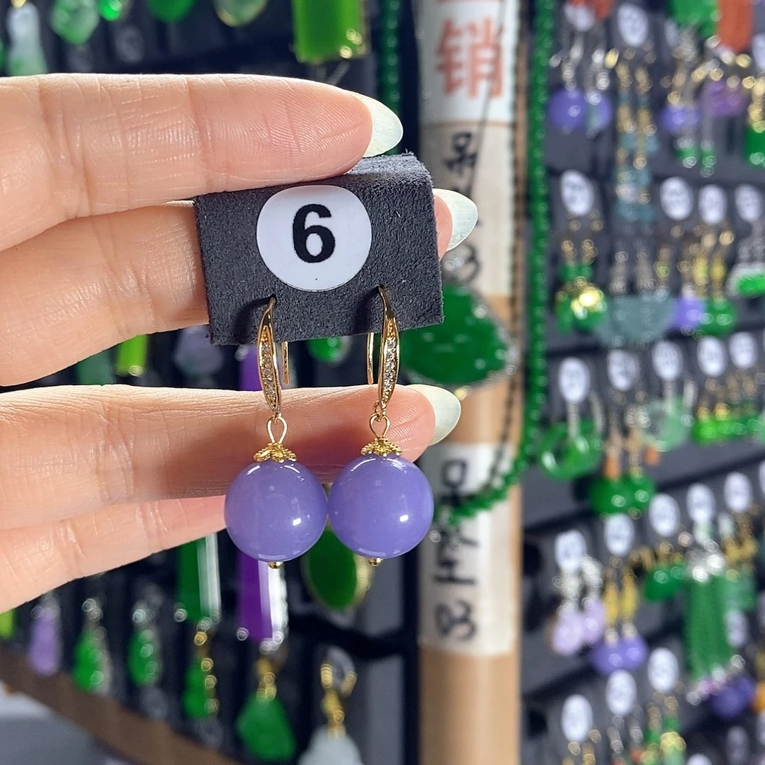 翡翠银S925镶嵌耳饰6