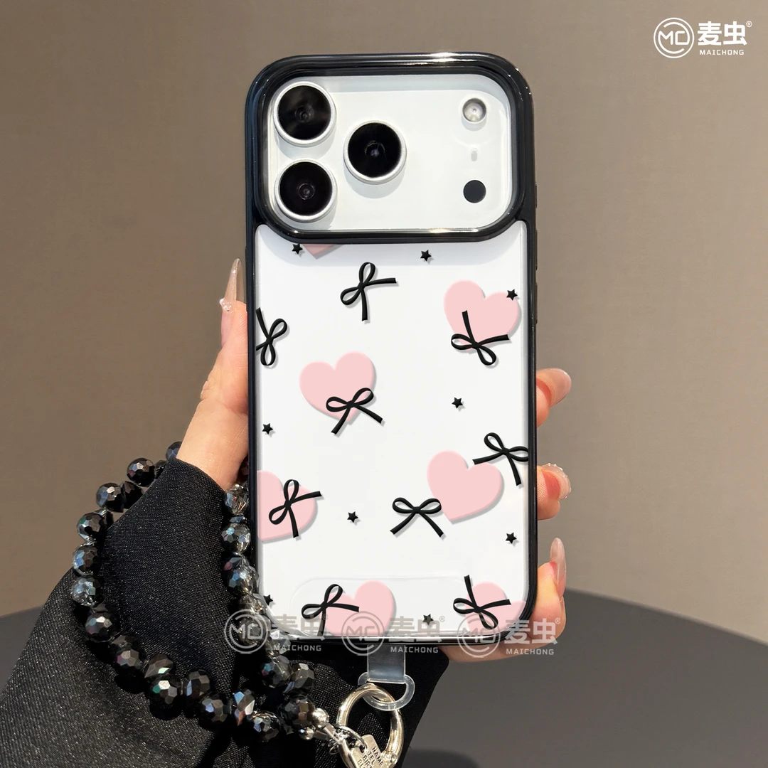 爱心蝴蝶结适用于苹果17promax手机壳iPhone16高级15