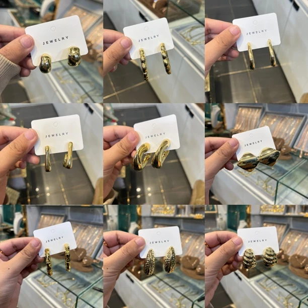 钛钢亚克力耳饰 气质女金色饰品欧美珠宝经典耳环复古耳圈时尚