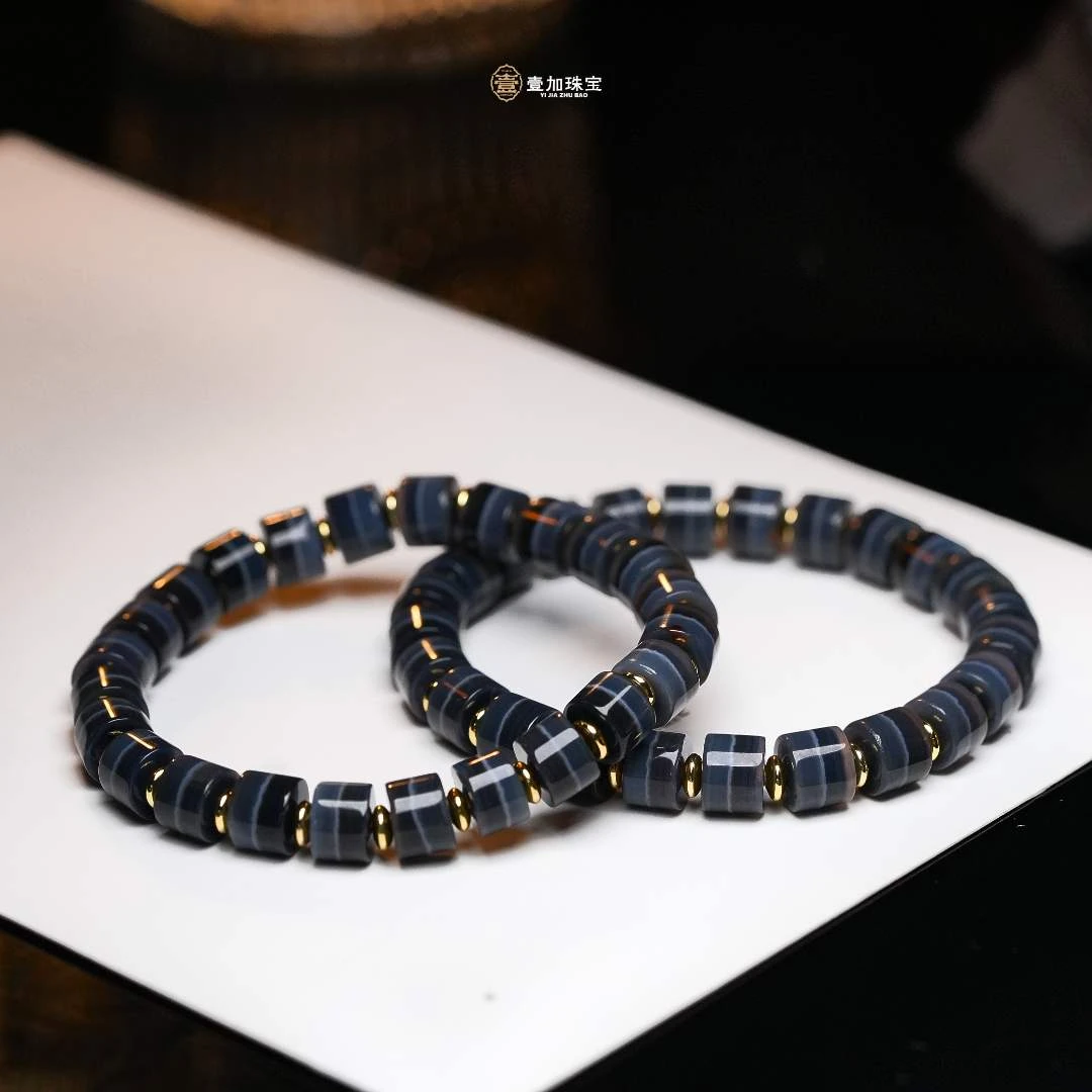 壹加师弟丨手工设计蓝沁直切药师手串多样性发一